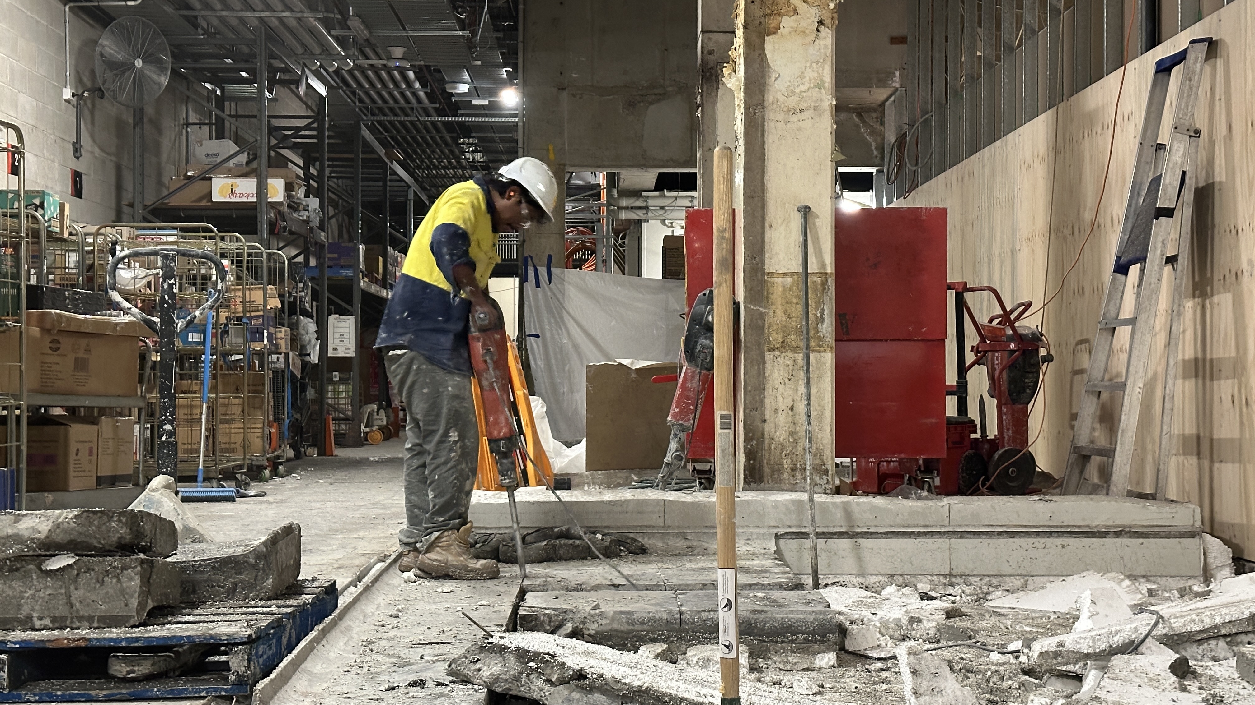 Jackhammer concrete breaking, Townsville