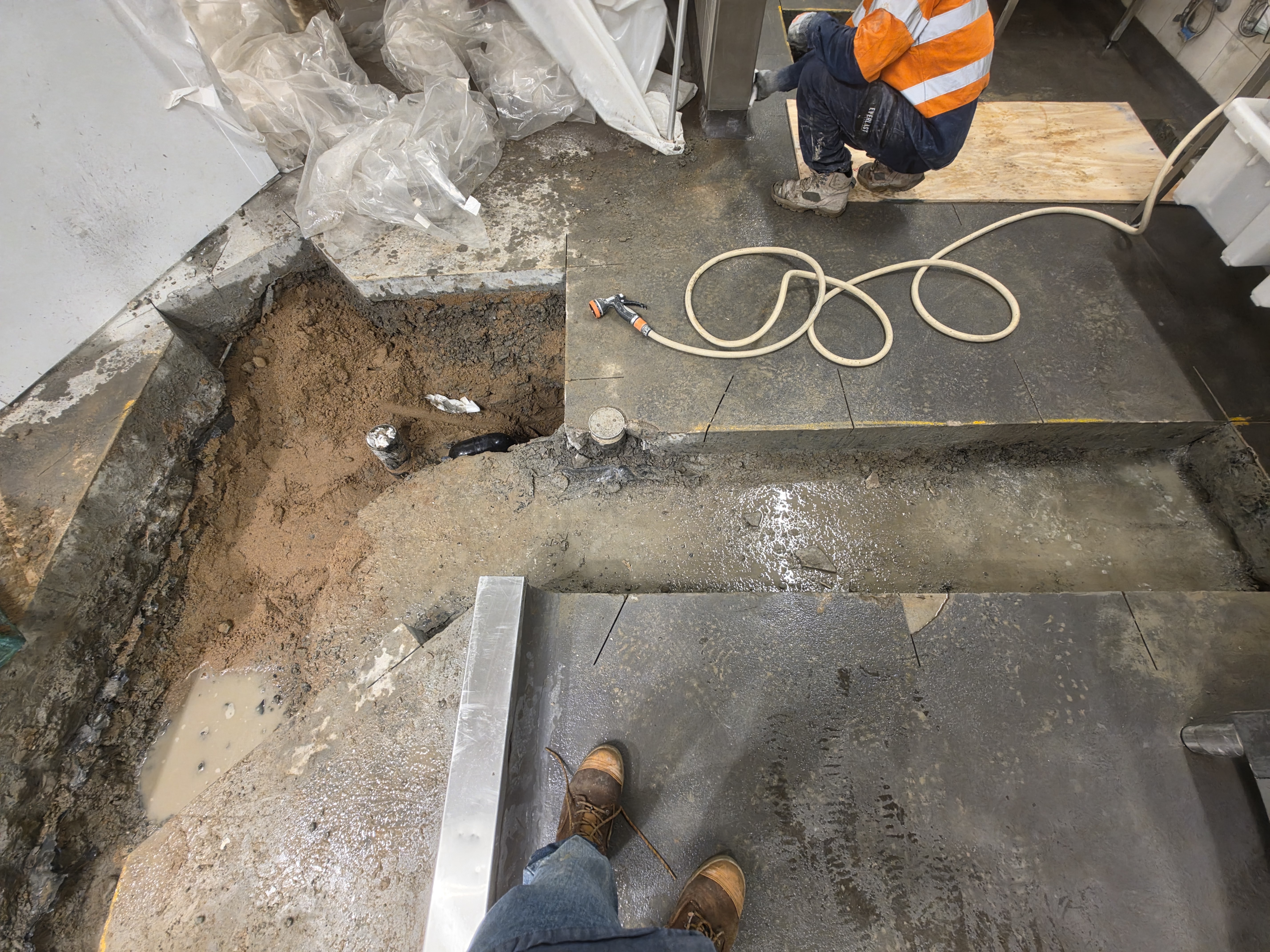 Cleared and excavated trench after demolition, Townsville QLD