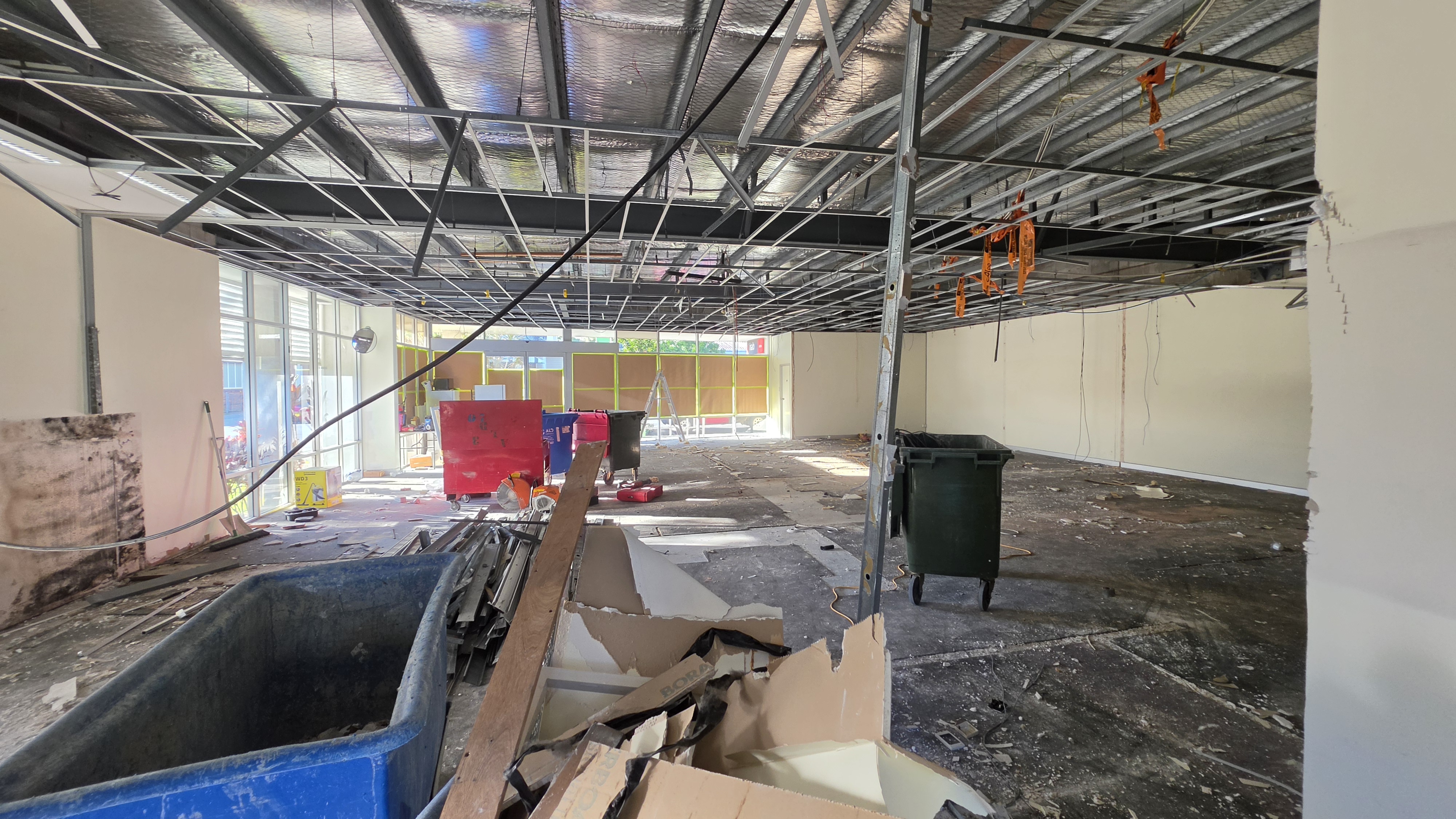 Interior stripoff of a commercial space, Mackay QLD